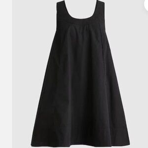 J.Crew Scoopneck Shift Dress in Cotton Poplin (Black)